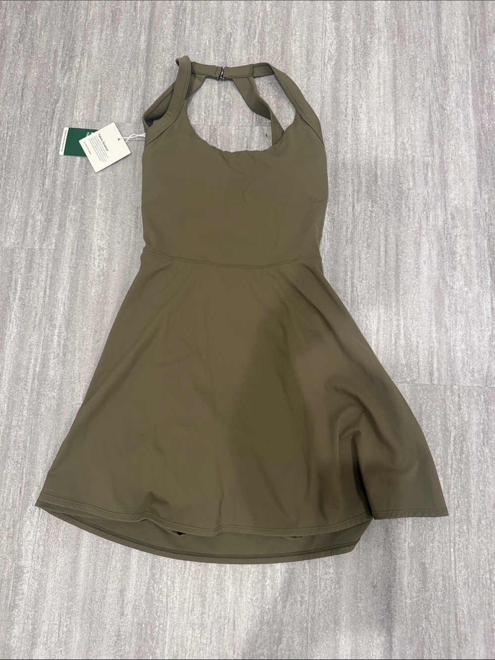 HALARA Olive One-Shoulder Skater Dress
